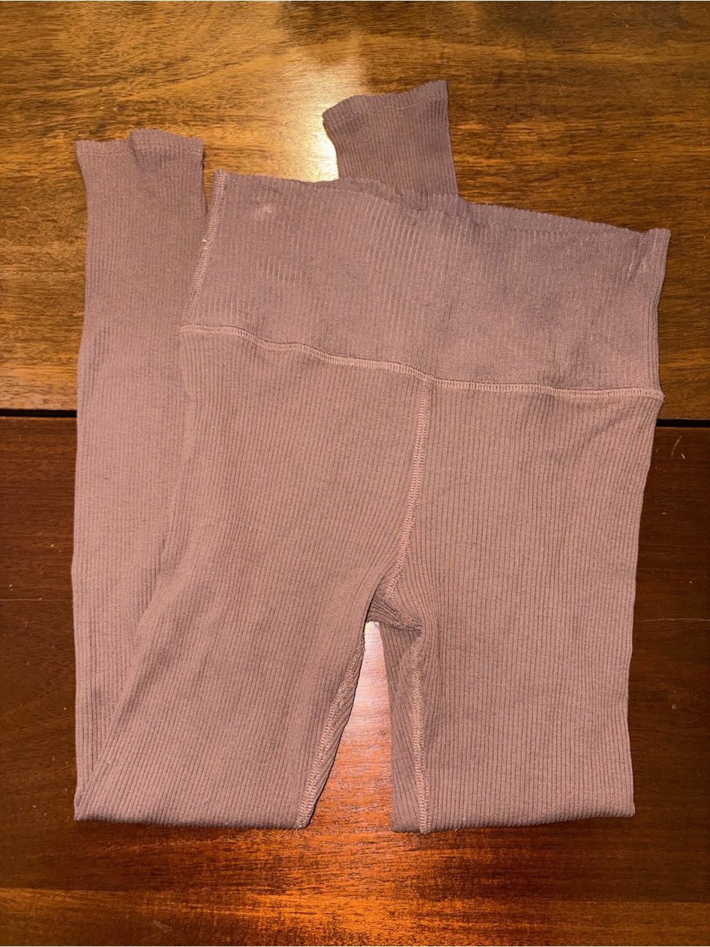 DAILY DRILLS BROWN RIBBED LEGGINGS